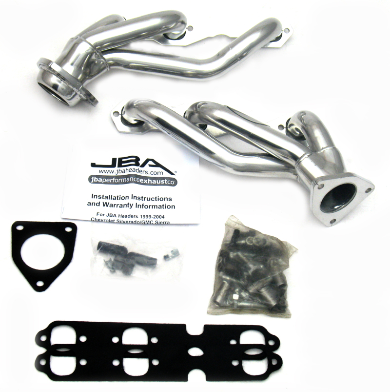 Chevrolet Silverado Performance Exhaust - JBA - Cat4Ward Headers - Silver - `03-`13