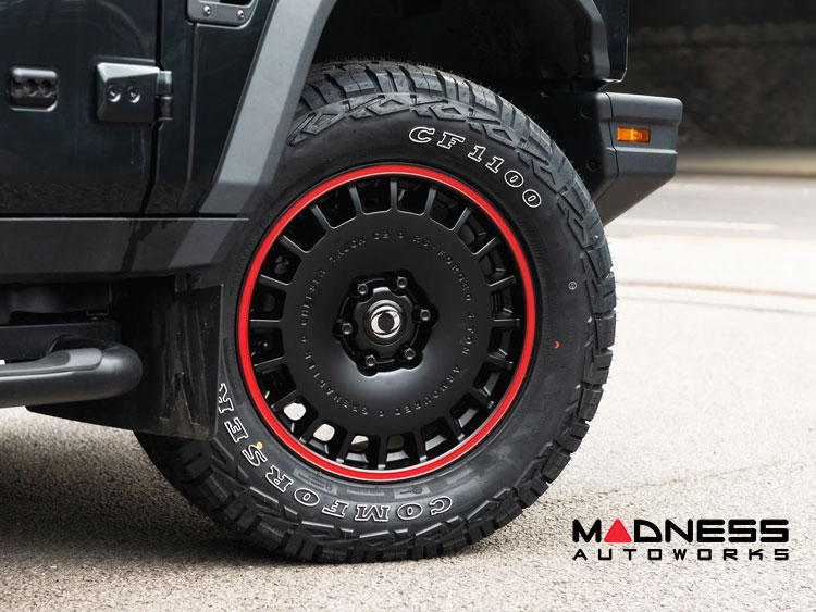 Ineos Grenadier Custom Wheels - Huntsman Armored RS-Forged Light Alloy - Satin Black/ Red Stripe