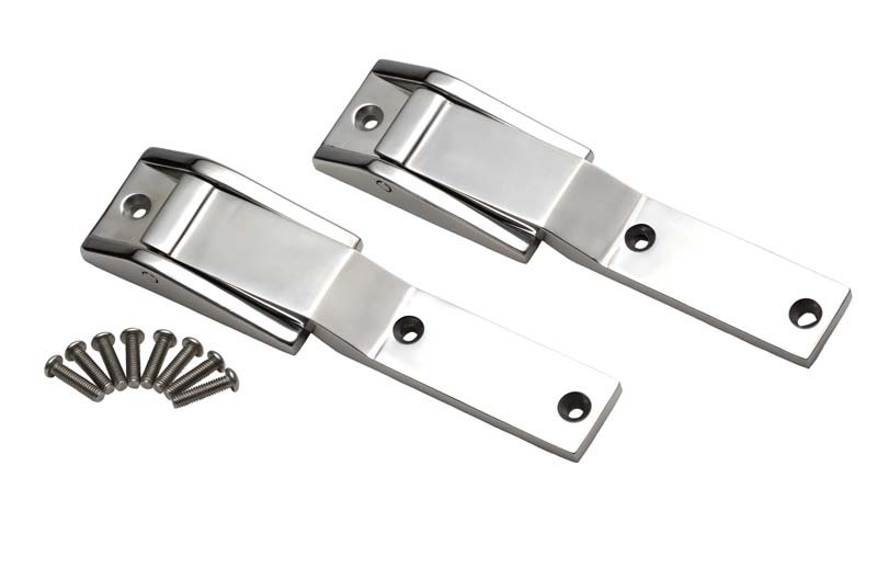 Jeep Wrangler TJ Tailgate Hinge Pair - Kentrol - Polished Silver - `97-`04