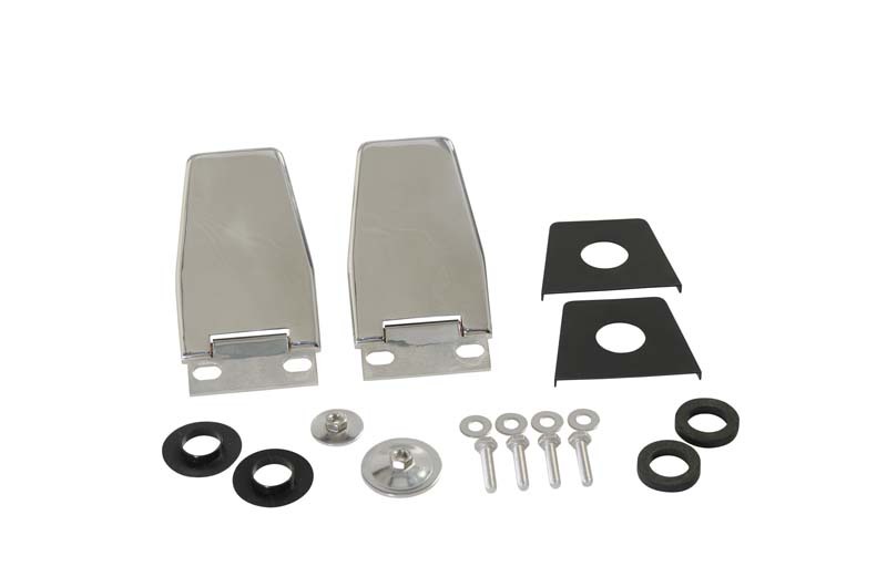 Jeep Wrangler TJ Hardtop Liftgate Hinge Pair - Kentrol - Polished Silver - `97-`06