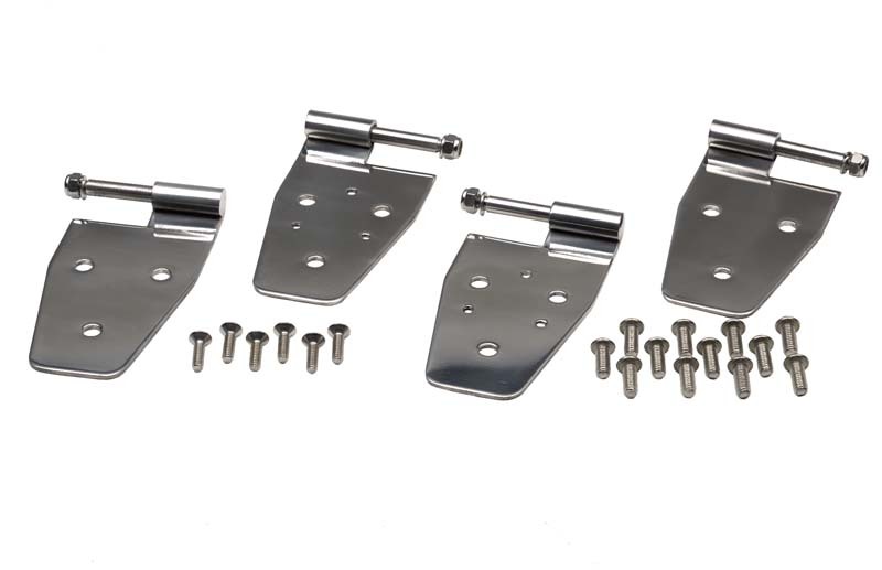 Jeep Wrangler Door Hinge Set - Kentrol - Polished Silver - `97-`06