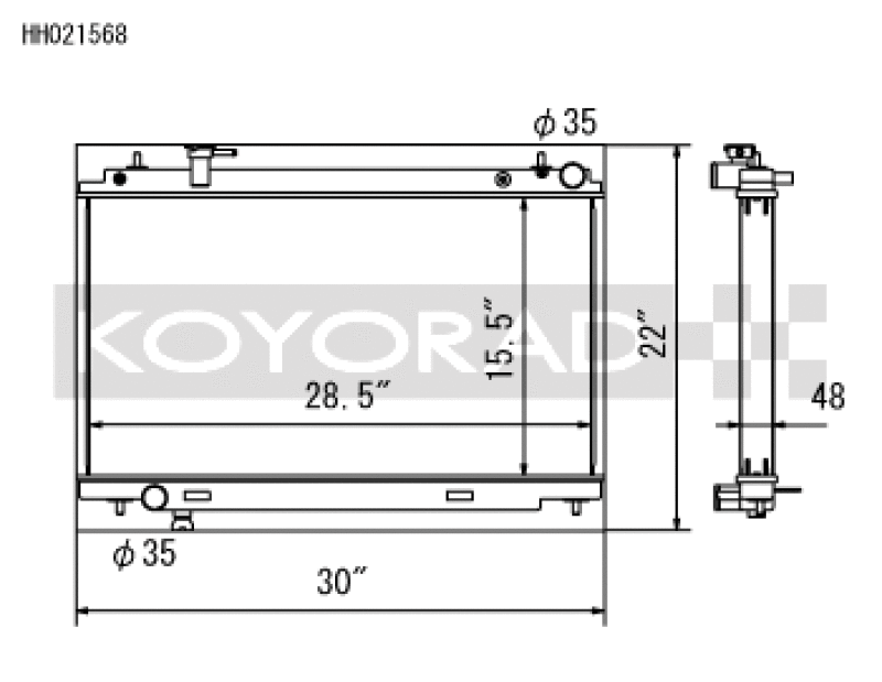 Nissan 350Z Radiator - Koyo - HH021568 Racing All Aluminum - `03-`06