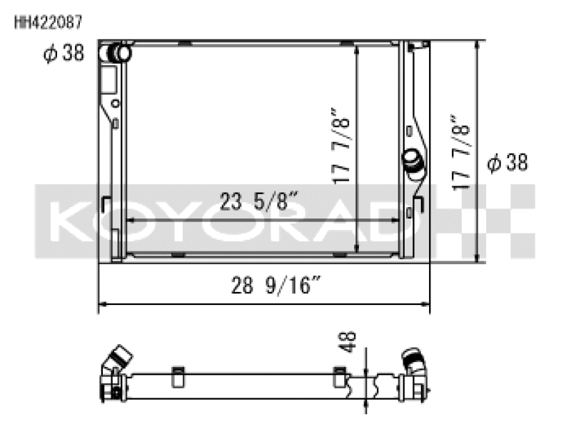 BMW M3 Racing Radiator - Koyo - Koyorad HH422087 Racing All Aluminum - `08-`13