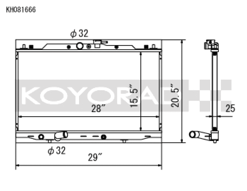 Acura TSX Racing Radiator - Koyo - 25MM CORE - `04-`08