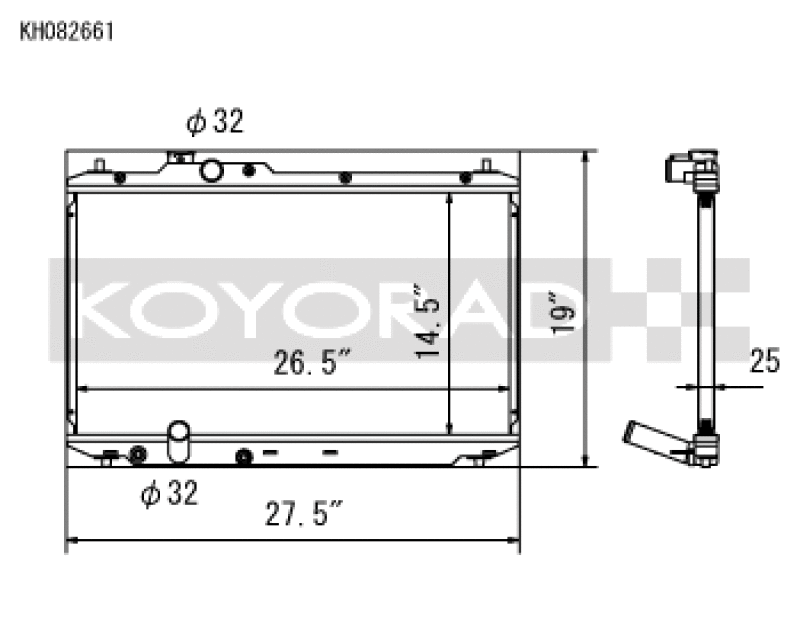 Honda Civic SI Racing Radiator - Koyo - All Aluminum - `12-`15