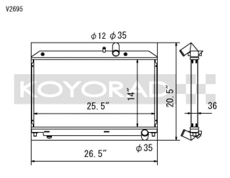 Mazda RX-8 Racing Radiator - Koyo - Koyorad V2695 - `04-`08