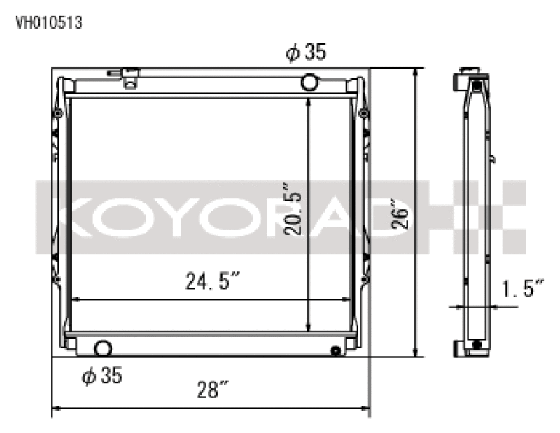 Toyota Tacoma Racing Radiator - Koyo - All Aluminum - `95-`04