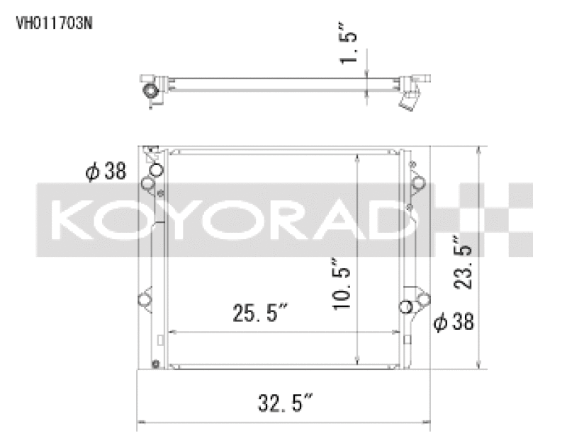 Lexus GX470 Racing Radiator - Koyo - All Aluminum, VH011703N, NFLO Triple Pass - `03-`09