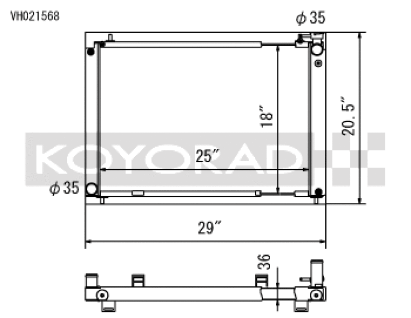 Nissan 350Z Racing Radiator - Koyo - Cross Flow - `03-`06