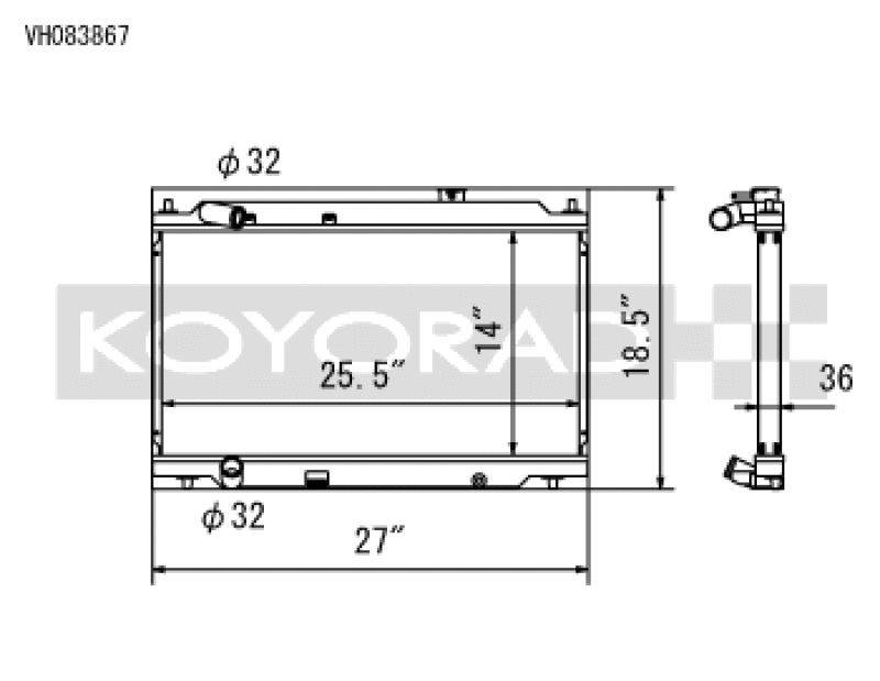 Acura Integra Radiator - Koyo - Racing - `94-`01