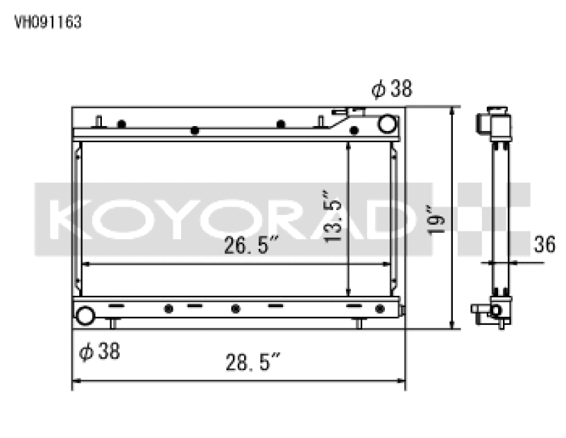Subaru Forester Radiator - Koyo - Koyorad VH091163 Racing All Aluminum - `99-`02