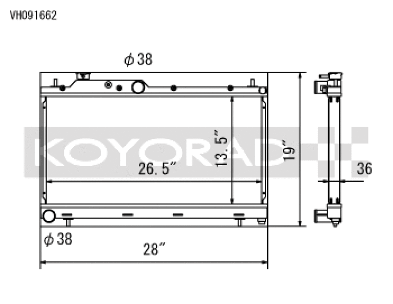 Subaru WRX STI Radiator - Koyo - Racing All Aluminum - `08-`15