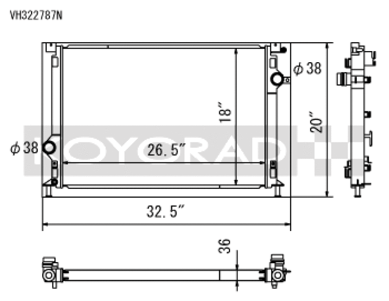 Ford Focus ST Racing Radiator - Koyo - N-FLO Triple Pass All Aluminum - `13-`17