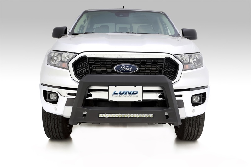 Ford Ranger Bull Bar - Front - LUND - Revolution with LED Light Bar - Light Textured Matte Black - 2019