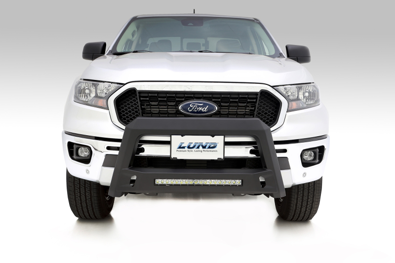 Ford Ranger Bull Bar - Front - LUND - Revolution with LED Light Bar - Light Textured Matte Black - 2019