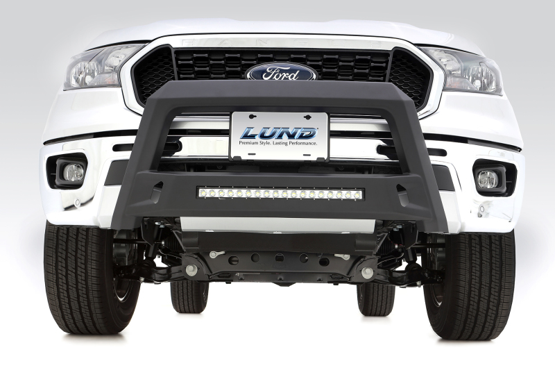 Ford Ranger Bull Bar - Front - LUND - Revolution with LED Light Bar - Light Textured Matte Black - 2019