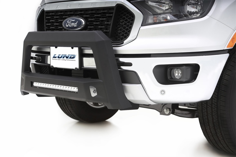 Ford Ranger Bull Bar - Front - LUND - Revolution with LED Light Bar - Light Textured Matte Black - 2019