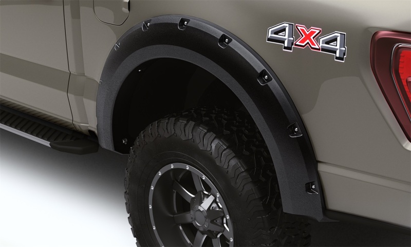 Ford F-150 Fender Flares - Rear - LUND - RX-Rivet Style Textured - Black - `21-`22 Ford F-150 Fender Flares - Rear - LUND - RX-Rivet Style Textured - Black - `21-`22