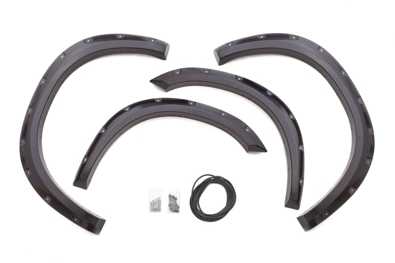 Dodge Ram 1500 Fender Flares - Front + Rear - LUND - RX-Rivet Style Smooth Elite Series - Black - `09-`17 Dodge Ram 1500 Fender Flares - Front + Rear - LUND - RX-Rivet Style Smooth Elite Series - Black - `09-`17