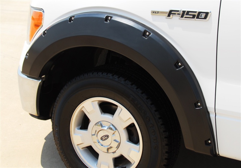 Ford F-150 Fender Flares - Front + Rear - LUND - RX-Rivet Style Smooth Elite Series - Black - `09-`14