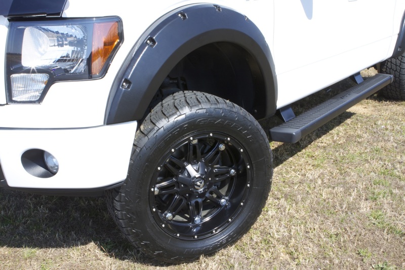 Ford F-150 Fender Flares - Front + Rear - LUND - RX-Rivet Style Textured Elite Series - Black - `09-`14