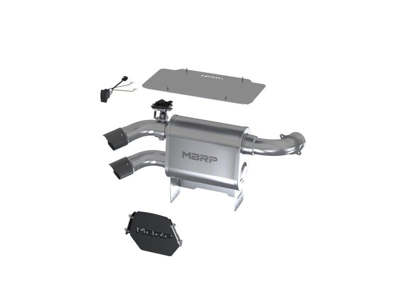 Can-Am Maverick X3 Performance Exhaust - MBRP - Slip-on with Performance Mufflers, Dual Out, Active Exhaust, T304 Stainless Steel, 3 Can-Am Maverick X3 Performance Exhaust - MBRP - Slip-on with Performance Mufflers, Dual Out, Active Exhaust, T304 Stainless Steel, 3