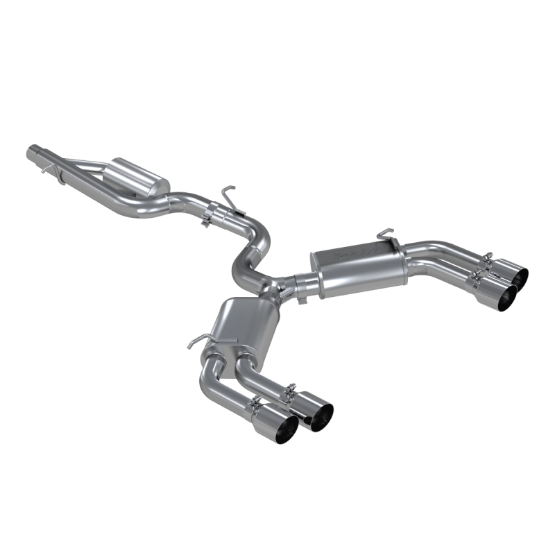 Audi S3 Performance Exhaust - Rear - MBRP - Cat Back, Quad Split Rear Exit, Armor Pro T304 Stainless Steel - `15-`18 Audi S3 Performance Exhaust - Rear - MBRP - Cat Back, Quad Split Rear Exit, Armor Pro T304 Stainless Steel - `15-`18
