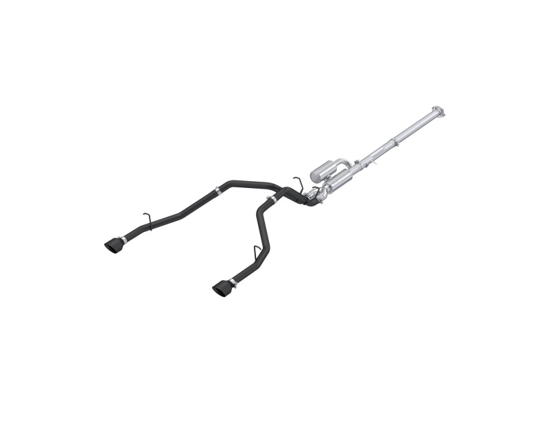 RAM 1500 Performance Exhaust - Dual Rear - MBRP - ARMOR BLK Series Cat Back Dual Split Exit - Black - `25-`27