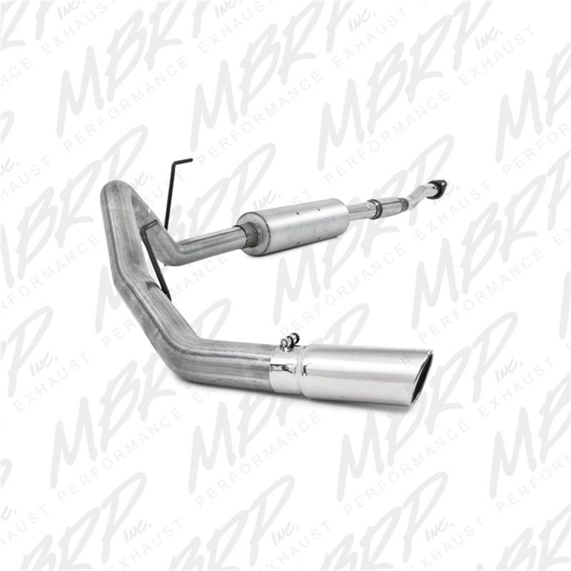 Ford F-150 Performance Exhaust - MBRP - Cat-Back, Single Side Exit, Armor Lite (AL), 3 in, Aluminized Steel, 4 in Tip - `11-`12