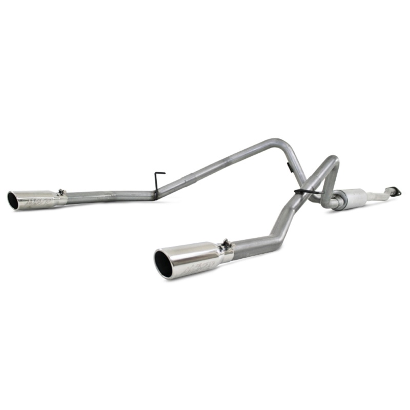 Ford F-150 Performance Exhaust - Rear - MBRP - Cat-Back, Dual Split Rear Exit, Armor Lite, Aluminized Steel, 3.5 in Tips - `11-`12