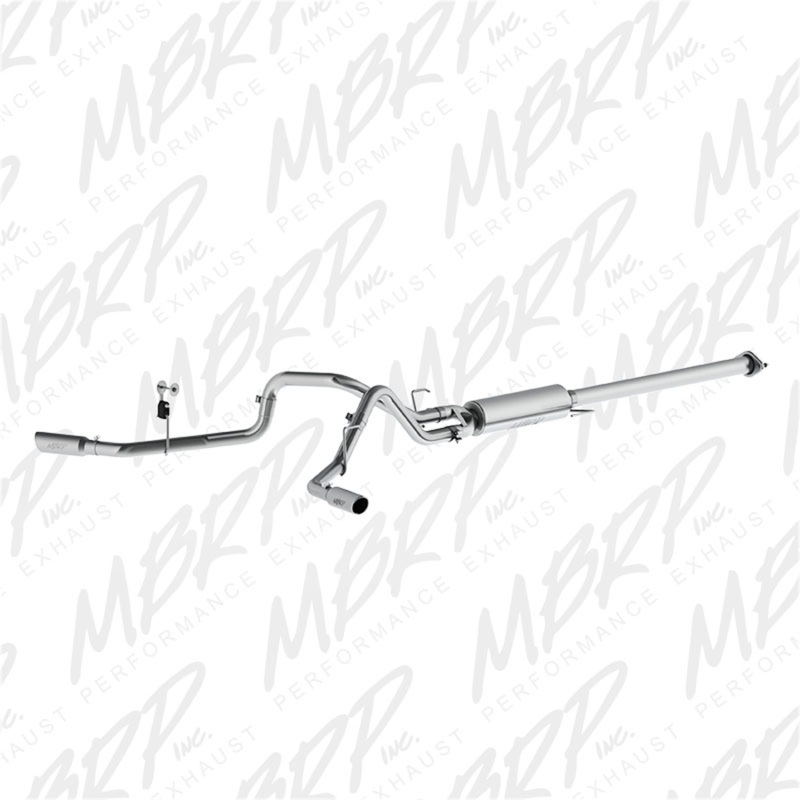 Ford F-150 Performance Exhaust - MBRP - Cat Back, Aluminized Steel, Armor Lite, Dual Side Split - `15-`19