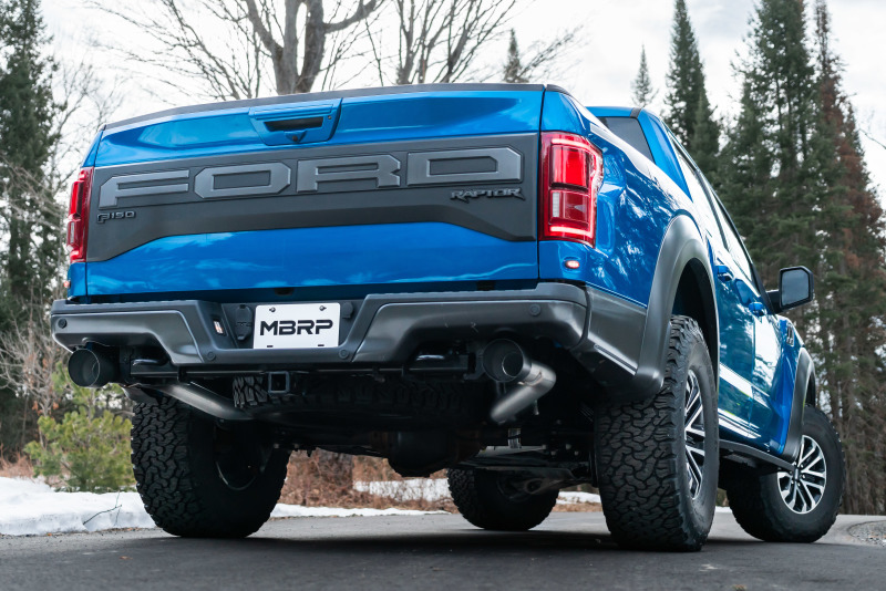 Ford F-150 Raptor Performance Exhaust - Dual Rear Exit - MBRP - Catback, Armor Plus, T409 Stainless Steel, Resonator Back - Black - `17-`20