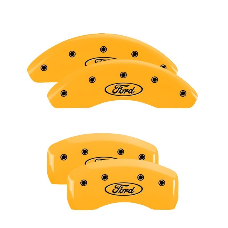 Ford Fusion Caliper Covers - Front + Rear - MGP - 4 Logo - Yellow - `06-`12 Ford Fusion Caliper Covers - Front + Rear - MGP - 4 Logo - Yellow - `06-`12
