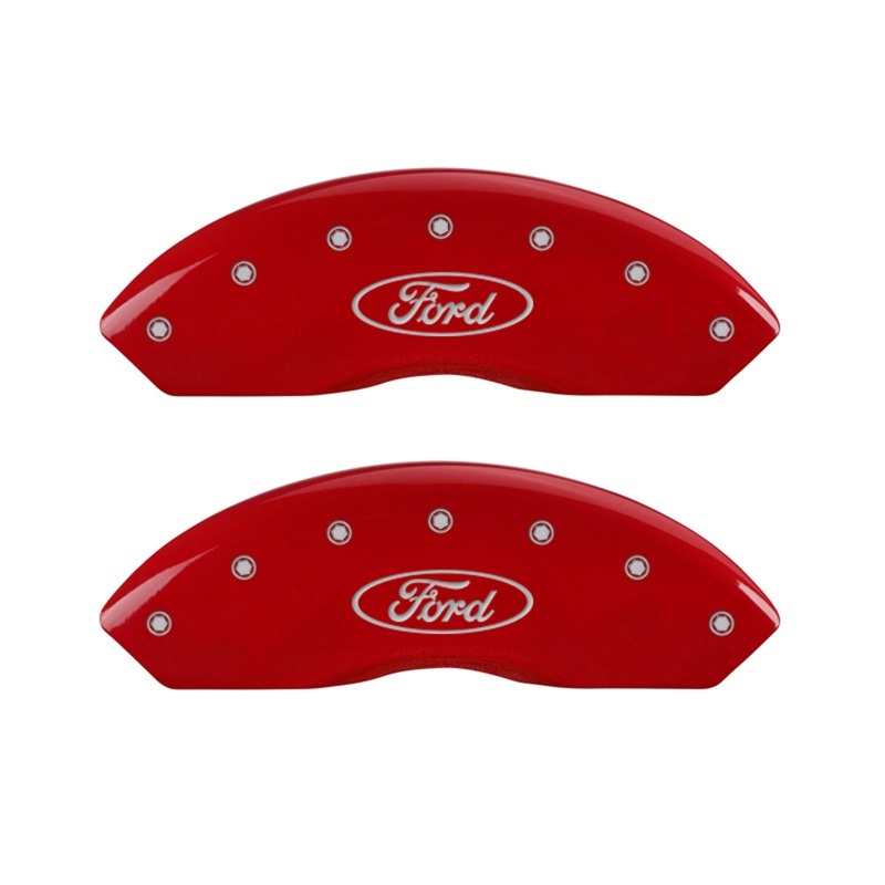 Ford Focus Caliper Covers - Front - MGP - 2 Logo Engraved Front Oval - Red - 2011 Ford Focus Caliper Covers - Front - MGP - 2 Logo Engraved Front Oval - Red - 2011
