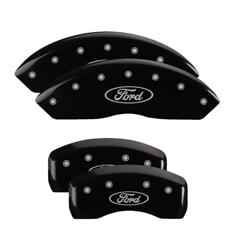 Ford Focus Brake Caliper Covers - Front + Rear - MGP - Oval Logo Engraved - Black - `13-`18