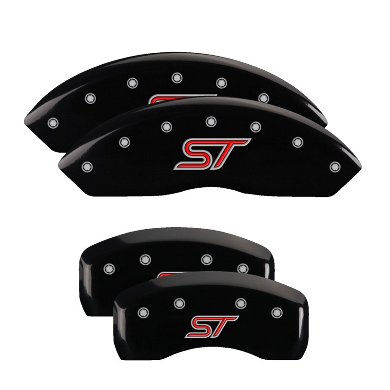 Ford Focus Caliper Covers - Front + Rear - MGP - Engraved ST - Black - `13-`18 Ford Focus Caliper Covers - Front + Rear - MGP - Engraved ST - Black - `13-`18