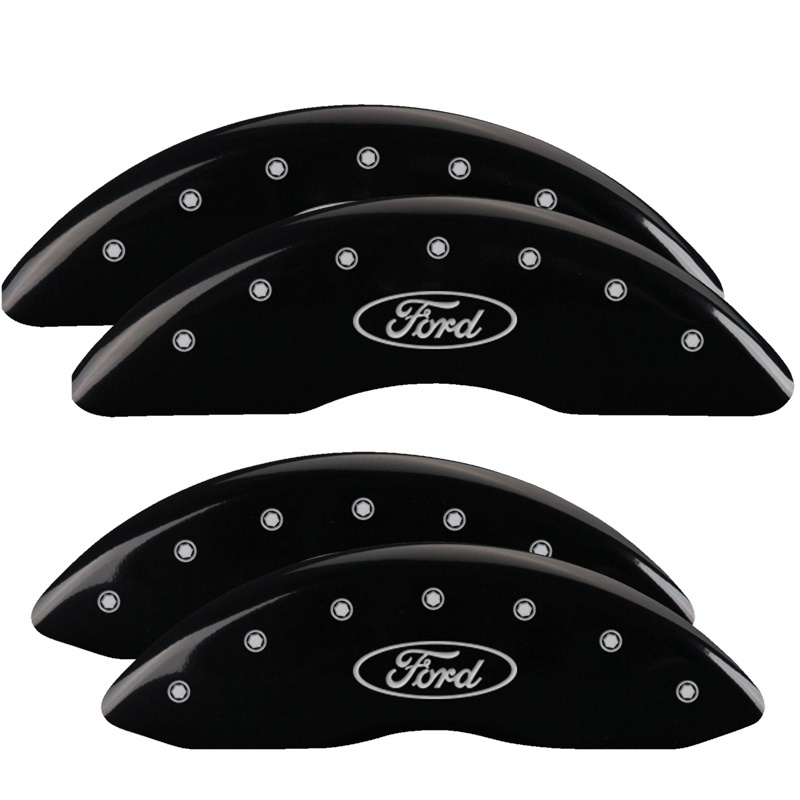 Ford F-250 Caliper Covers - Front + Rear - MGP - 4 Logo - Black - `13-`22
