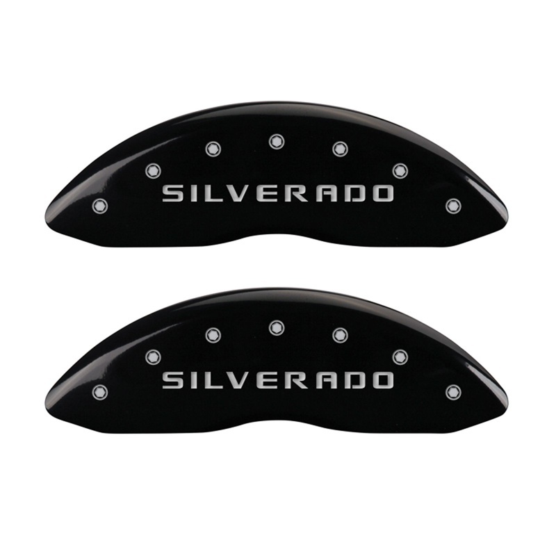 Chevrolet Silverado Caliper Covers - Front - MGP - Engraved Silverado - Black - `07-`13