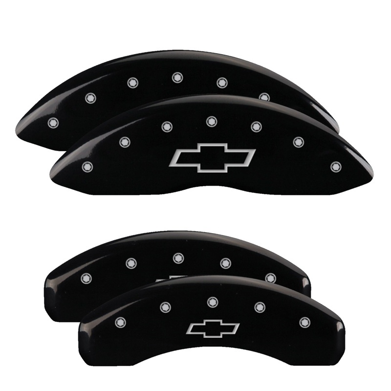 Chevrolet Tahoe Caliper Covers - Front + Rear - MGP - Engraved Bowtie - Black - `17-`20 Chevrolet Tahoe Caliper Covers - Front + Rear - MGP - Engraved Bowtie - Black - `17-`20