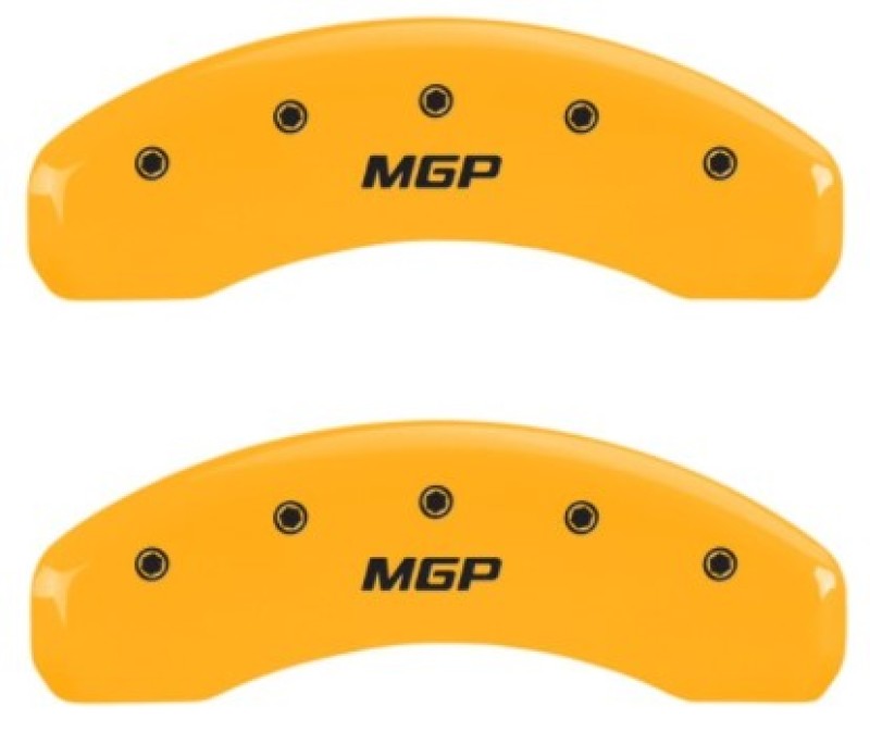Chevrolet Tahoe Caliper Covers - Rear - MGP - 2 Logo, MGP Yellow Finish with Black Characters - Yellow - `18-`19 Chevrolet Tahoe Caliper Covers - Rear - MGP - 2 Logo, MGP Yellow Finish with Black Characters - Yellow - `18-`19