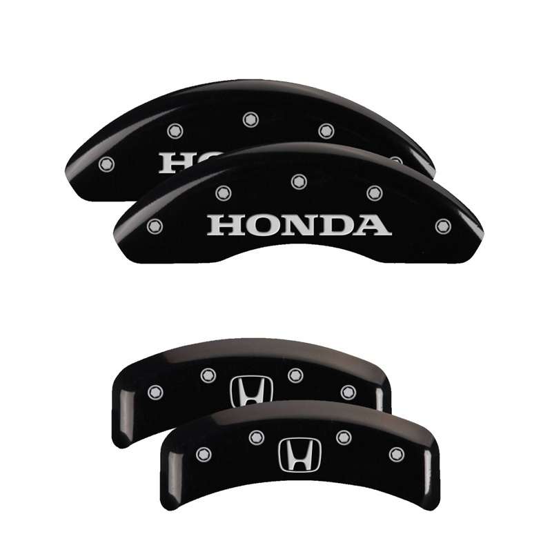 Honda Accord Caliper Covers (4) - Front + Rear - MGP - Engraved Front: Honda, Engraved Rear: H Logo - Black - `08-`12