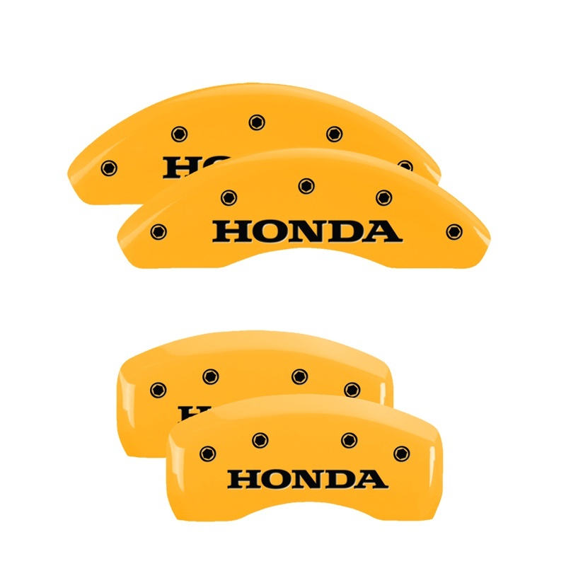 Honda Accord Caliper Covers - Front + Rear - MGP - Engraved - Yellow - `98-`02 Honda Accord Caliper Covers - Front + Rear - MGP - Engraved - Yellow - `98-`02