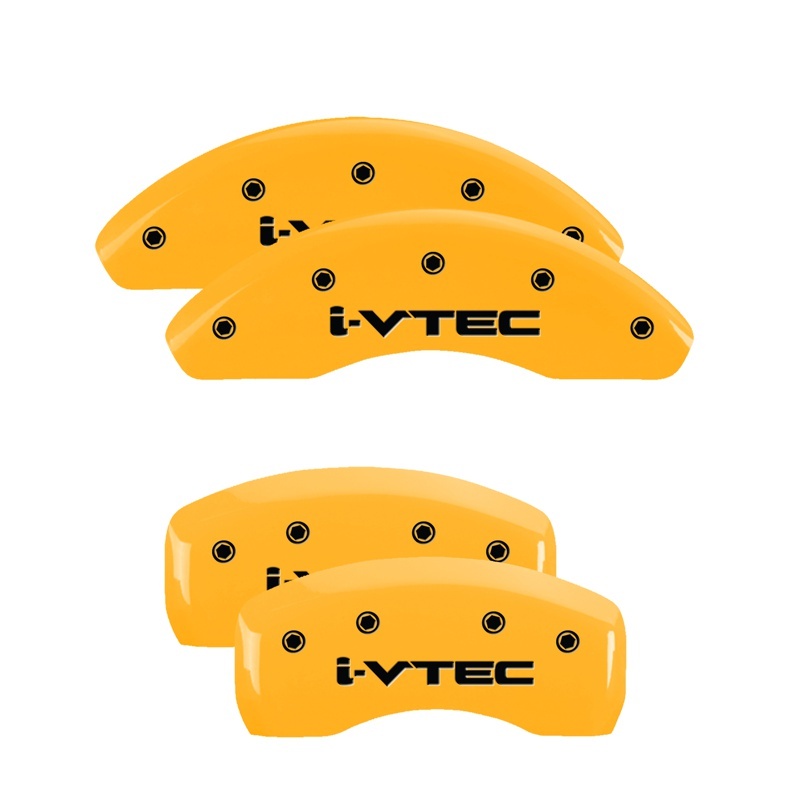 Acura ILX Caliper Covers - Front + Rear - MGP - i-Vtec - Yellow - `13-`15 Acura ILX Caliper Covers - Front + Rear - MGP - i-Vtec - Yellow - `13-`15