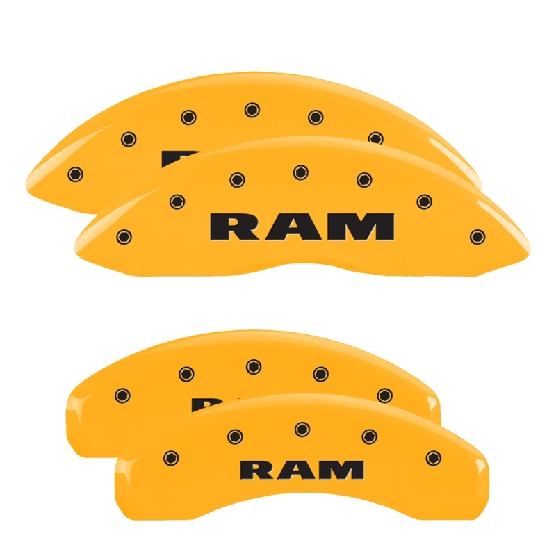 RAM 1500 Caliper Covers - Front + Rear - MGP - 4 Logo - Yellow - `11-`24 RAM 1500 Caliper Covers - Front + Rear - MGP - 4 Logo - Yellow - `11-`24