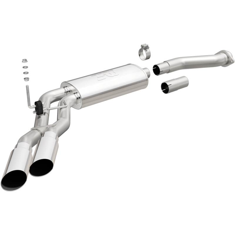 Ford F-150 Performance Exhaust - Rear - Magnaflow - Street Series Cat-Back, Dual Same Side Exit (Before Passenger Rear Tire), Stainless Steel, Polished Tips - Polished - `11-`14