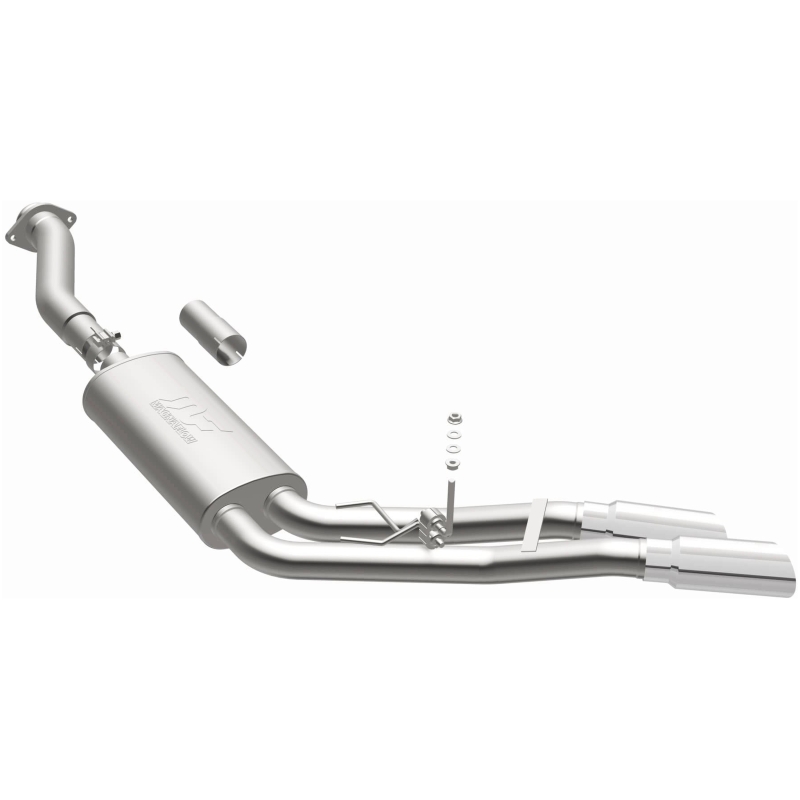 Ford F-150 Performance Exhaust - Rear - Magnaflow - Street Series Cat-Back, Dual Same Side Exit (Before Passenger Rear Tire), Stainless Steel, Polished Tips - Polished - `11-`14