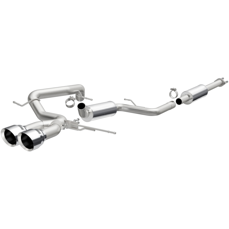 Ford Focus Performance Exhaust - Rear - Magnaflow - Street Series Cat-Back, Dual Center Rear Exit, Stainless Steel, 2.5 in Piping, 4.5 in Polished Tips - Polished - `13-`18