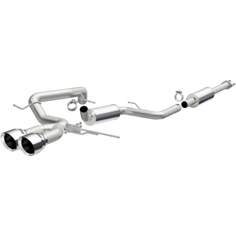 Ford Focus Performance Exhaust - Rear - Magnaflow - Street Series Cat-Back, Dual Center Rear Exit, Stainless Steel, 2.5 in Piping, 4.5 in Polished Tips - Polished - `13-`18