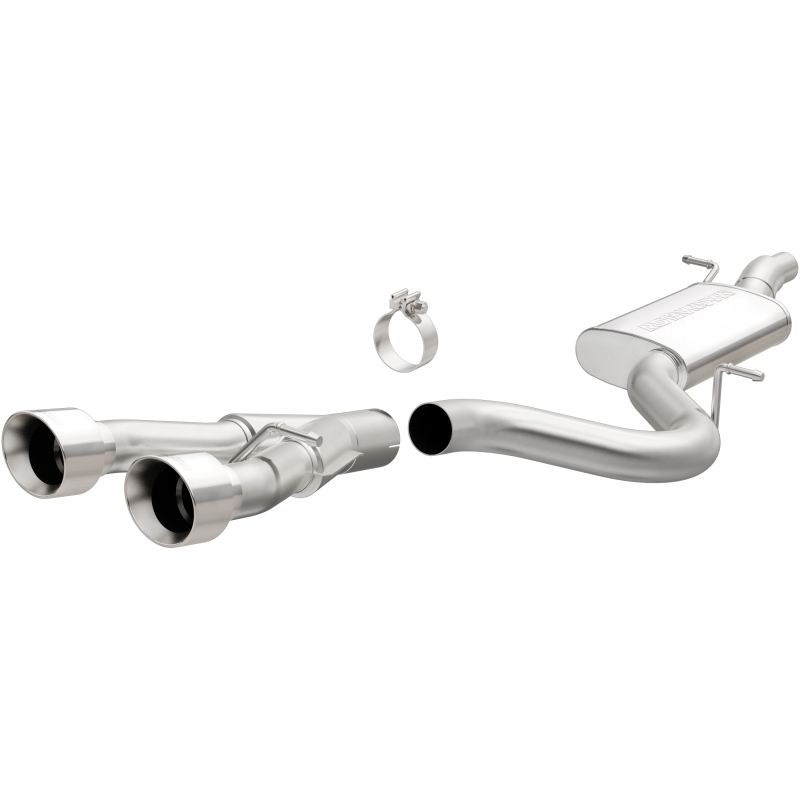 Volkswagen Golf R Performance Exhaust - Rear - Magnaflow - Touring Series Cat-Back, Dual Center Rear Exit, Stainless Steel, 3in Piping, 4in Polished Tips - Polished - `12-`13