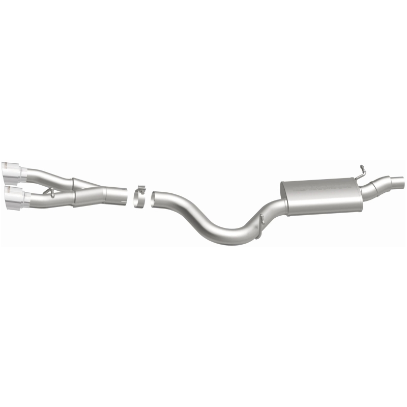 Volkswagen Golf R Performance Exhaust - Rear - Magnaflow - Touring Series Cat-Back, Dual Center Rear Exit, Stainless Steel, 3in Piping, 4in Polished Tips - Polished - `12-`13